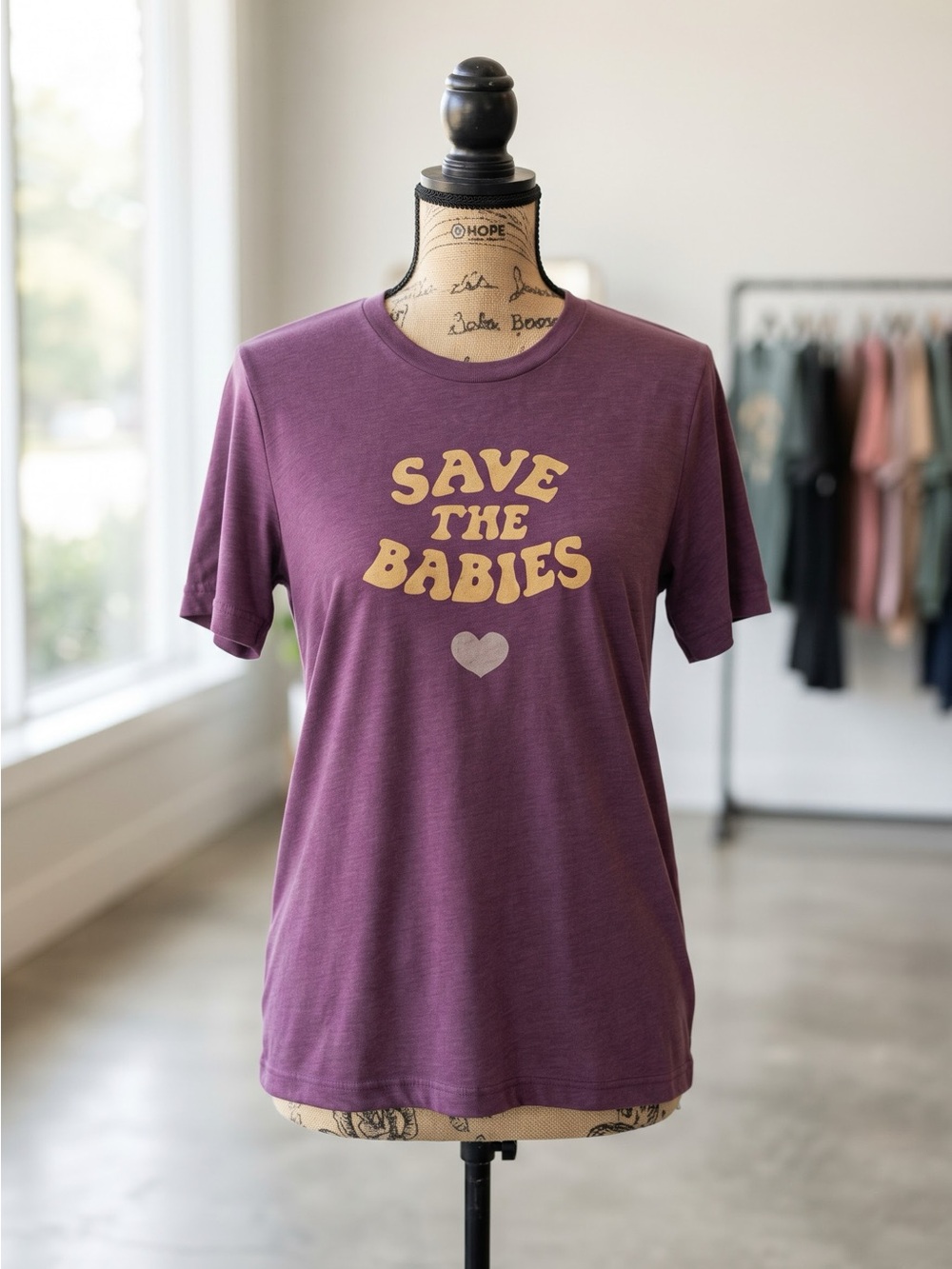 Save The Babies Graphic Tee - Maroon